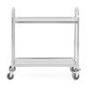 Číšnický vozík z nerezové oceli 2-policový, rukojeť s hranatým profilem, 850x450x900 mm  | PRESTONA, 810179