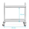 Číšnický vozík z nerezové oceli 2-policový, rukojeť s hranatým profilem, 850x450x900 mm  | PRESTONA, 810179