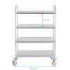 Číšnický vozík z nerezové oceli 4-policový, rukojeť s kulatým profilem, 860x540x1260 mm | TECHNICA, Silver Line