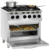 Plynový sporák 4 hořáky s plynovou troubou, 800x730x910 mm | BARTSCHER, 1582011