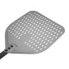 Černá, perforovaná lopata na pizzu z anodového hliníku s hliníkovým úchytem, čtvercová, 310x355x660 mm | TECHNICA, Pizza Line