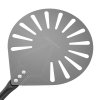 Černá, perforovaná lopata na pizzu z anodového hliníku s hliníkovým úchytem, kulatá, 228x1800 mm | TECHNICA, Pizza Line