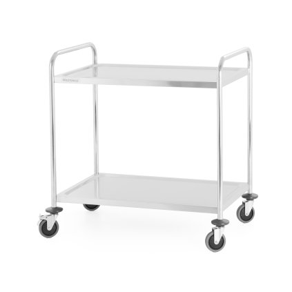 67667 cisnicky vozik z nerezove oceli 2 policovy rukojet s kulatym profilem 860x540x940 mm prestona 810175