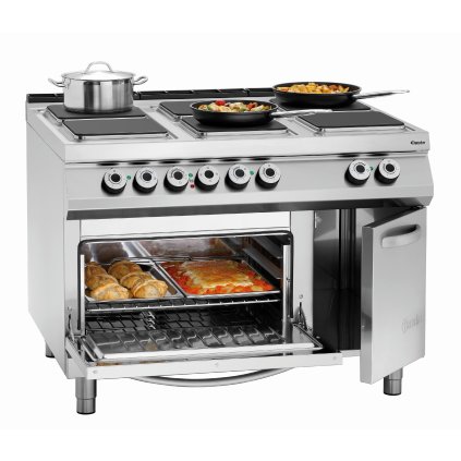 Elektrický sporák 6 platničiek s elektrickou rúrou GN 2/1, 345x835x470 mm | BARTSCHER, 296217