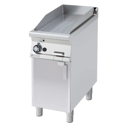 Grilovacia doska 36x68 plynová chrómovaná ryhovaná s podstavbou | RM - FTR-94GS