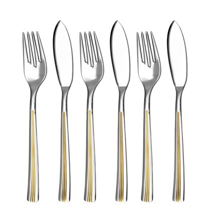 Príbor na ryby pozlátený JULIE 6-dielna súprava | TONER, 6063GG28