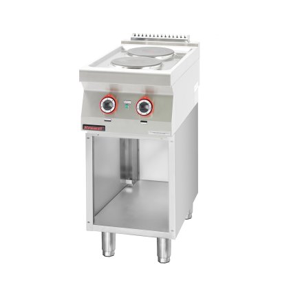 143726 elektricky sporak 2 kruhove plotynky 2x2 6 kw na otevrenem podstavci 400x700x900 mm kromet 700 ke 2 s