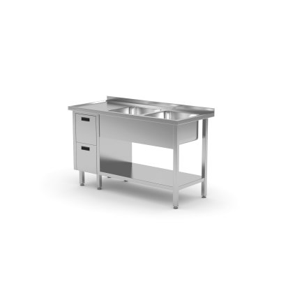 152936 stul s dvojitym drezem na prave strane se dvema zasuvkami a polici 1600x700x850 mm technica 226p1670