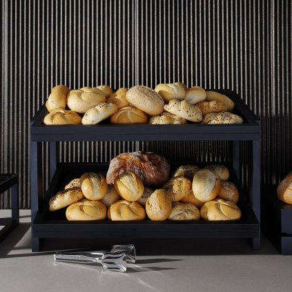 166478 dvoupatrovy stojan 574x323x441 mm cerny fine dine madeira