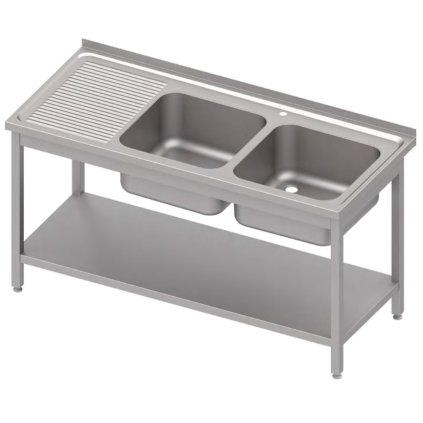 168632 stul s pravym dvojitym drezem a polici 1100x700x850 mm stalgast 983167110