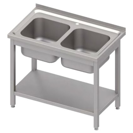 168980 stul s dvojitym drezem a polici 1000x600x850 mm stalgast 983956100