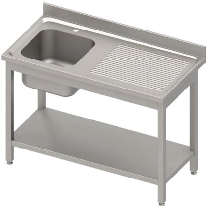 169508 stul s umyvadlem s jednou misou vlevo a polici 1100x700x850 mm stalgast 984477110