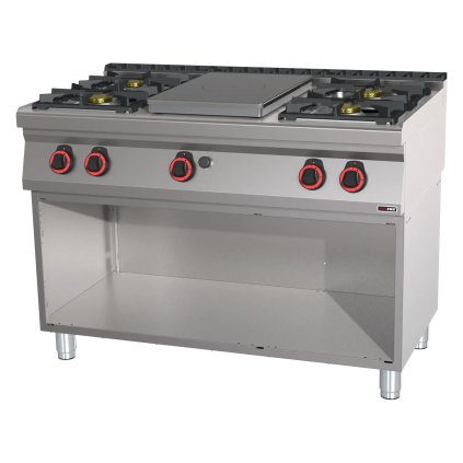 Sporák táľový plynový 5x horák s podstavbou | REDFOX - STP 70/120 G