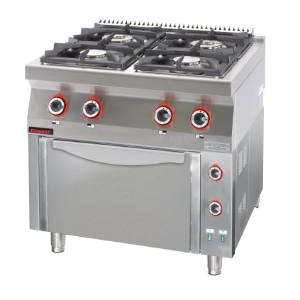 Plynový varič 4-horák s elektrickou rúrou | KROMET, 700.KG-4/PE-1