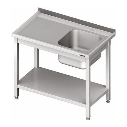 27419 stul s jednokomorovym drezem z prave strany a polici 900x700x850 mm stalgast 980697090