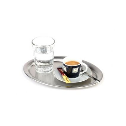 43682 ovalny tac na servirovani kavy z nerezove oceli 290x220 mm aps kaffeehaus