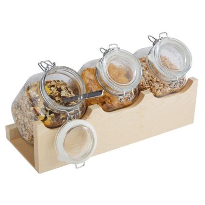 46328 sada 3 sklenic na drevenem podstavci javor aps good morning