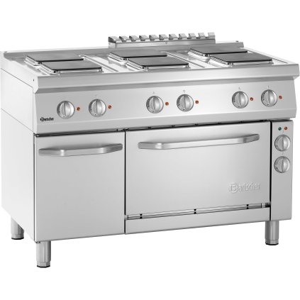 Elektrický sporák 6 platničiek s elektrickou rúrou, 1200x700x850 mm | BARTSCHER, 286347