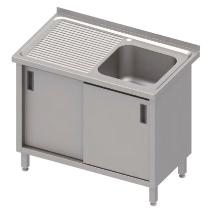 168884 stul s jednoplastovym drezem na prave strane se skrinkou 1400x700x850 mm stalgast 983887140