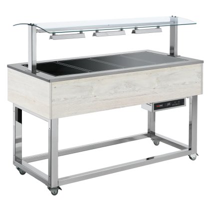 Bufet vyhrievaný, sklokeramický GN 3-1/1 RAL | REDFOX - ES BROWN+ 3R