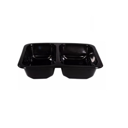 Čierna dvojkomorová zatavovacia miska, vanička, 227x178x50 mm, balenie 400 ks | TECHNICA, PP 0019A