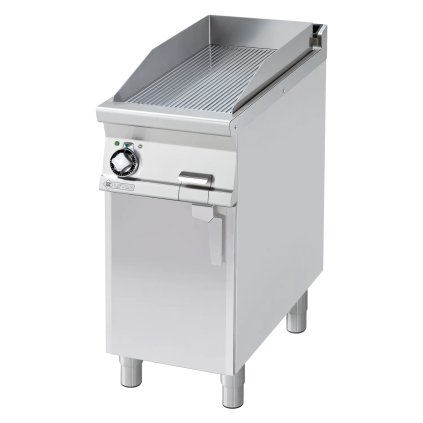 Grilovacia doska 36x68 elektrická chrómovaná ryhovaná s podstavbou 400 V | RM - FTR-94ETS