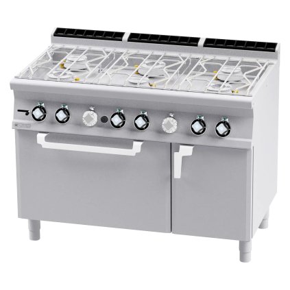 Sporák vodný plynový so statickou plynovou rúrou GN 2/1 - 6x horák  | RM - CFA6-912GV