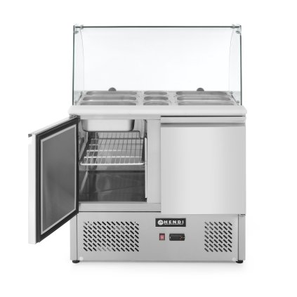 67331 dvoudverovy chladici salatovy stul s prosklenou nastavbou 900x700x1300 mm hendi 236185