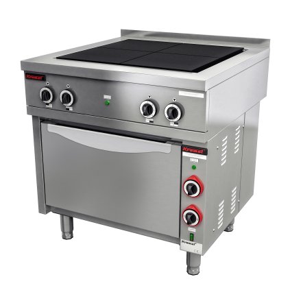 139286 elektricky sporak se 4 plotynkami se statickou elektrickou troubou gn 1 1 ctvercove plotynky 19 5 kw 800x750x900 mm kromet 000 kez 4u pe 1