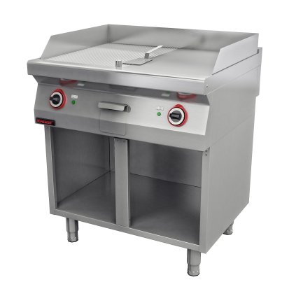 143894 grilovaci deska 1 2gl 1 2 gr chrom 800 mm 9 6 kw na otevrenem podstavci skrine 800x700x900 mm kromet 700 pbe 800gr s