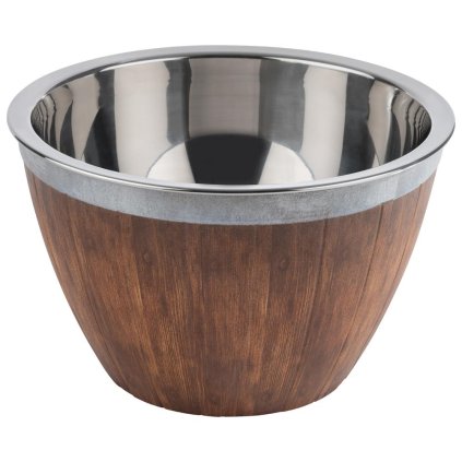 146732 nerezova a melaminova misa 3 l 260x160 mm hneda inox aps snack time