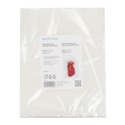 Vrecká hladké 250x300 mm do komorovej vákuovej baličky, 100 ks | TECHNICA, Gold Line