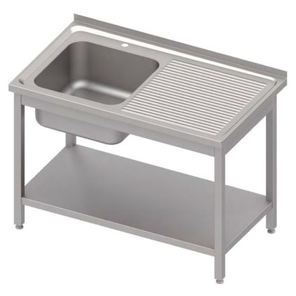 168593 stul s umyvadlem s jednou misou vlevo a polici 1300x600x850 mm stalgast 983156130