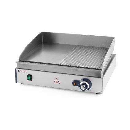 Grilovacia doska hladká/ryhovaná, 550x430x260 mm, 2,4 kW | HENDI, Blue Line