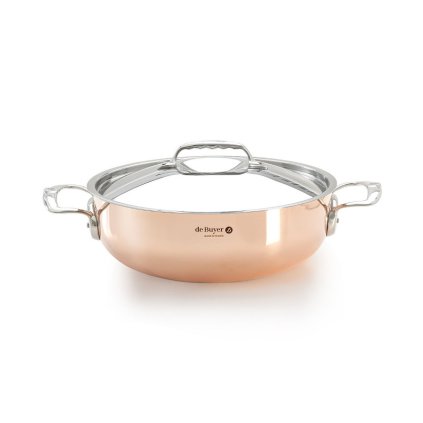 Prima Matera panvica na soté medená s pokrievkou, dve úchyty| de Buyer, D-6232-28