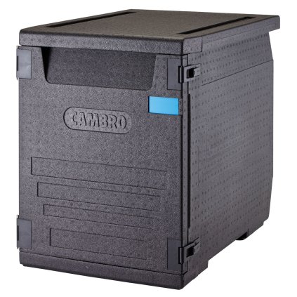 117551 termoizolacni box cam gobox s prednim plnenim pro nadoby 600x400 mm se 6 vestavenymi drazkami cambro 126 l s 6 drazkami 126l cerna 770x540x h 687mm