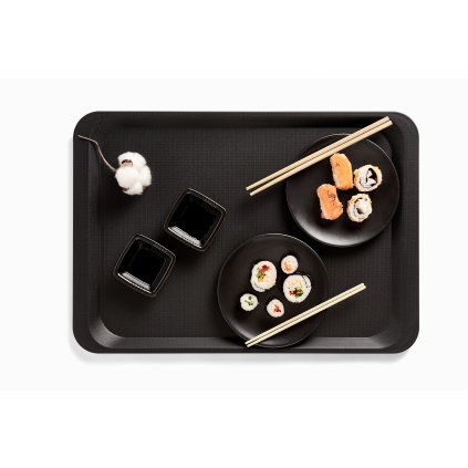 167681 texturovany polypropylenovy tac cerny 370x530 mm cambro fast food