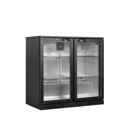 Minibar presklené krídlové dvere, čierna | TEFCOLD BA21H