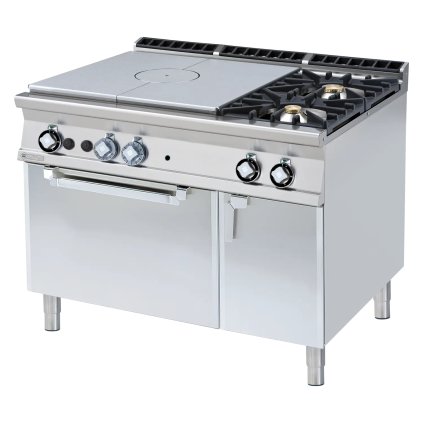 Sporák táľový plynový so statickou plynovou rúrou GN 2/1 - 3x horák  | RM - TPF2-912GV