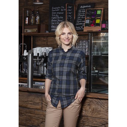 131252 damska kostkovana halenka v mestskem stylu