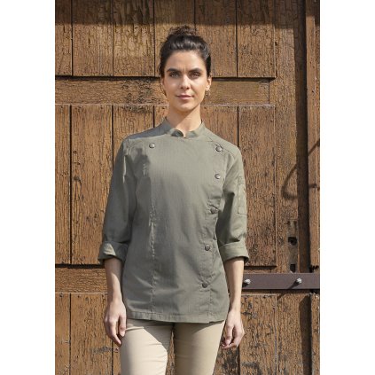 131462 damska kucharska bunda v dzinovem stylu