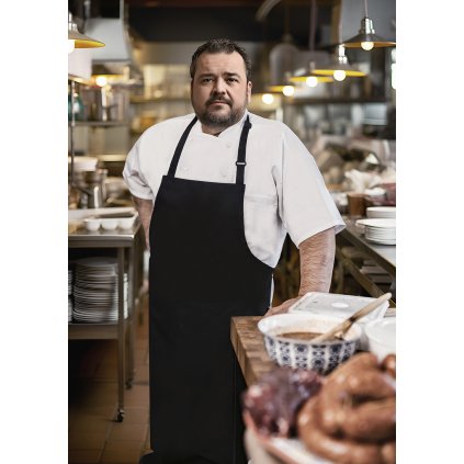 XXL nadměrná zástěra Basic s přezkou a kapsou