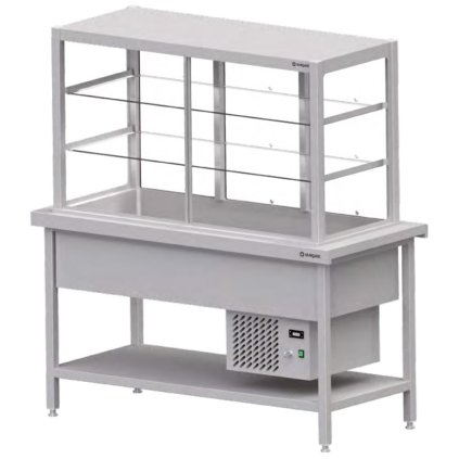 108302 centralni stul s chladici vitrinou 570 l 1570x750x1680 mm stalgast st114151