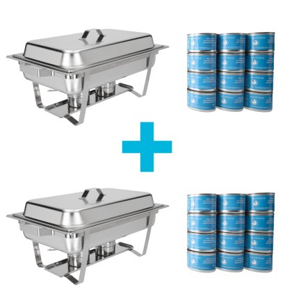 141317 sada gastronomicky ohrivac gn 1 1 9 l 605x370x240 mm 2 ks 24 x gelove palivo pro gastronomicke ohrivace 200 g