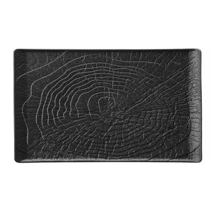 145925 obdelnikovy talir 335x205 mm cerny fine dine earth colours crust