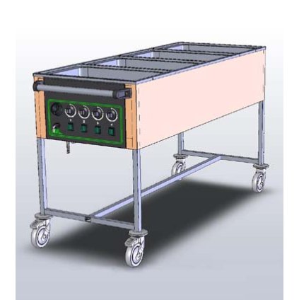 VOZÍK EKG 4/IV ECO ČELNÉ OVLÁDANIE, S TRNOŽOU | ABNER, 90416