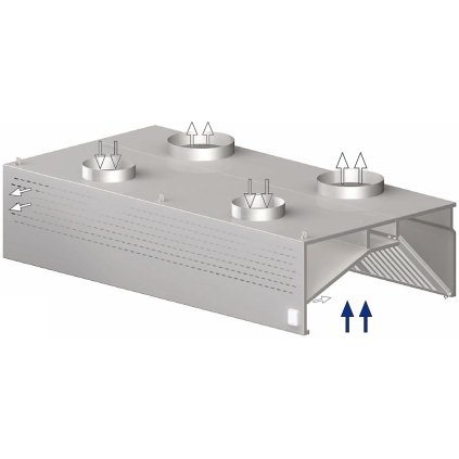 40889 skrinova nastenna digestor rekuperacne indukcni 4700x1200x450 mm stalgast 9821412470