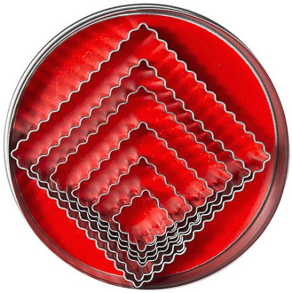 54545 vykrajovatka z nerezove oceli ctverce vlnite 23 85 mm sada 6 kusu contacto 616 006