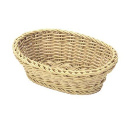 Košík oválny polyratan 25 × 17 cm, svetlý| TOM, T-2002-301