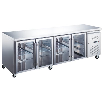 Pultová chladnička - 223 cm - 4 sklenené dvere | Maxima, 9400409